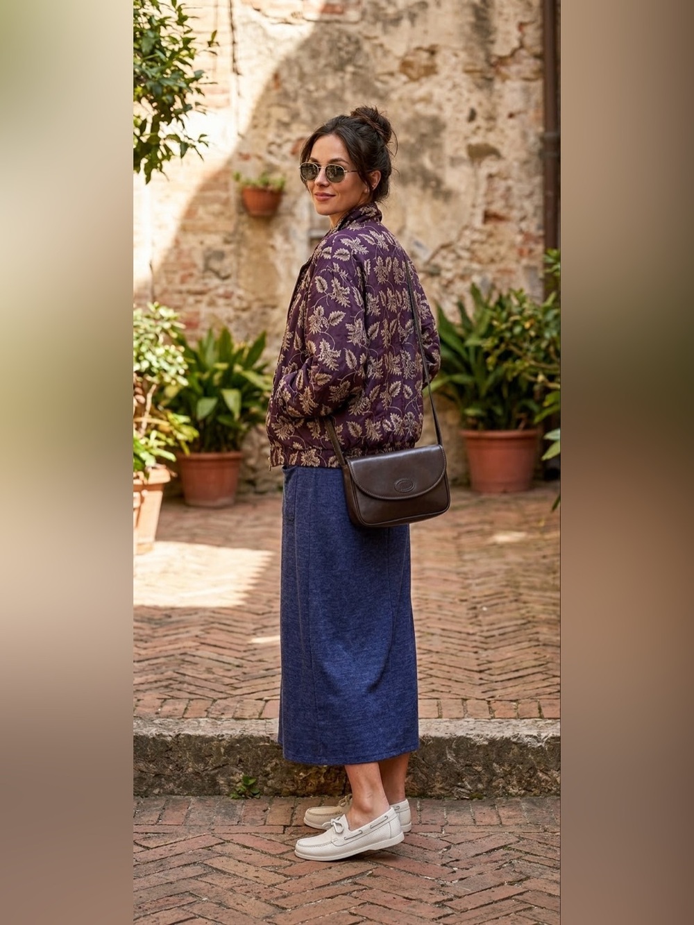 Retro Silk Jacket with Jessica Simpson Maxi Dress
